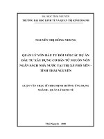 Quản lý vốn đầu tư đối với các dự án đầu tư xây dựng cơ bản từ nguồn vốn ngân sách nhà nước tại thị xã phổ yên tỉnh thái nguyên