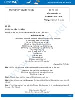 Bộ 4 đề thi HK1 môn Ngữ văn 10 năm 2020 Trường THPT Nguyễn Thị Diệu có đáp án