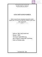 SÁNG KIẾN KINH NGHIỆM “RÈN LUYỆN TƯ DUY CHO HỌC SINH LỚP 11-THPT THÔNG QUA CÁC BÀI TOÁN PHƯƠNG TRÌNH LƯỢNG GIÁC CHỨA THAM SỐ”