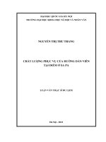 Chất lượng phục vụ của hướng dẫn viên du lịch tại điểm ở sa pa