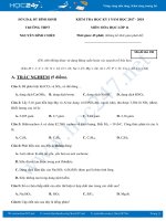 Đề kiểm tra HK1 môn Hóa học 11 trường THPT Nguyễn Đình Chiểu- Bình Định