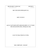 QUẢN LÝ QUỸ KHÁM CHỮA BỆNH BẢO HIỂM Y TẾ - TỪ THỰC TIỄN HUYỆN HƯỚNG HÓA, TỈNH QUẢNG TRỊ