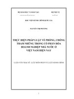 Thực hiện pháp luật về phòng chống tham nhũng trong cổ phần hóa doanh nghiệp nhà nước ở Việt Nam hiện nay