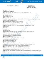 Bộ 3 đề thi HK1 môn Lịch sử 11 năm 2020 có đáp án Trường THPT Đăk Song