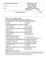 ĐỀ KIỂM TRA  1 TIẾT HK2 MÔN CÔNG NGHỆ 7 