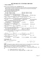 đề thi học kỳ 2 năm học 2009 2010 i trắc nghiệm 3đ câu 1 trong các phát biểu sau đây phát biểu nào sai a hai tam giác có bacạnh của tam giác này tỉ lệ với ba cạnh của tam giác kia thì đồng dạng b