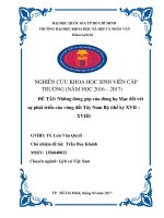 Những đóng góp của dòng họ mạc đối với sự phát triển của vùng đất tây nam bộ (thế kỷ xvii – xviii)     