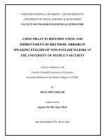 Using praat in indentication and improvement of rhythmic errors in speaking english of non english majors at the university of peoples security   m a   