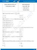 Đề kiểm tra HKI môn Toán 10 năm 2020 có đáp án trường THPT Phan Đăng Lưu
