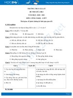 Đề thi giữa HK1 môn Công nghệ 7 năm 2020 - Trường THCS Xã Lát có đáp án