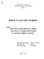 Khóa luận tốt nghiệp phân tích tình hình tài chính công ty TNHH công nghệ và truyền thông comtec 