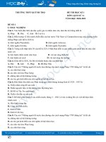 Bộ 3 đề thi HK1 môn Lịch sử 11 có đáp án năm 2020 Trường THPT Quỳnh Thọ