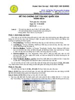 đề thi chứng chỉ tin học quốc gia trình độ b http ngoclinhson violet vn http ngoclinhson violet vn trung tâm tin học đại học an giang số 25 võ thị sáu tp long xuyên an giang tels 076 945454 –
