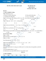 Bộ 3 đề thi HK1 môn Toán 8 năm 2020 có đáp án Trường THCS Trần Hưng Đạo