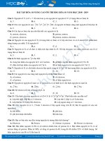 Bài tập nâng cao ôn thi HSG môn Hóa 10 năm học 2018 - 2019