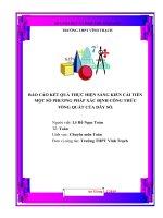 SKKN một số phương pháp xác định công thức tổng quát của dãy số 