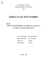 Khóa luận tốt nghiệp chuyên ngành tài chính phân tích tình hình tài chính công ty cổ phần tập đoàn hòa phát 