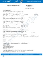 Đề thi HK1 môn Toán 6 năm 2020 có đáp án Trường THCS Ngô Quyền