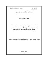 Đổi mới hoạt động giám sát của hội đồng nhân dân cấp tỉnh (Luận văn thạc sĩ)
