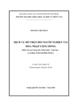 Dịch vụ hỗ trợ người nghiện tái hòa nhập cộng đồng (điển cứu tại trung tâm chữa bệnh   giáo dục   lao động xã hội tỉnh bình phước)     