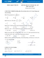 Đề thi HK1 môn Toán 7 Phòng GD&ĐT Vĩnh Yên có đáp án