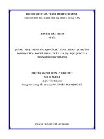 Quản lý hoạt động đào tạo các kỹ năng chung tại trường đại học khoa học xã hội và nhân văn, đại học quốc gia tp  hồ chí minh     