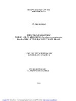 HIỆN TRẠNG KHAI THÁC NGUỒN LỢI CÁ KÈO GIỐNG (Pseudapocryptes elongatus Curvier, 1816 ) Ở TỈNH BẠC LIÊU VÀ SÓC TRĂNG LUẬN VĂN TỐT NGHIỆP ĐẠI HỌC NGÀNH QUẢN LÝ NGHỀ CÁ