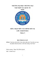 Thảo luận nhóm TMU nhập môn tài chính tiền tệ trình bày hiểu biết về bảo hiểm nhân thọ tìm hiểu các loại sản phẩm nhân thọ hiện có trên thị trường việt nam 