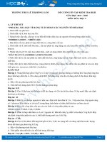 Đề cương ôn tập HK2 năm 2020 môn Hóa học 9 Trường THCS Lê Thị Hồng Gấm