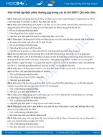 Một số bài tập điện phân thường gặp trong các kỳ thi THPT QG môn Hóa học