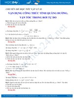 Tổng hợp bài tập vận dụng công thức tính Quãng đường- Vận tốc trong Sự rơi tự do