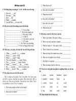 written test 03 i viõt ®óng d¹ng cña ®éng tõ “ to be” råi ®iòn vµo chç trèng 1 how old you 2 my name mai 3 how she 4 minh a student 5 lan and nam ten years old ii h y viõt c©u hái cho nh÷ng c©u tr