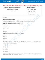Bộ 3 đề kiểm tra HKI môn Toán 11 năm 2020 có đáp án trường THPT Nguyễn Chí Thanh