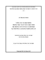 Công tác xã hội nhóm trong việc ngăn ngừa học sinh hệ trung cấp có nguy cơ bỏ học tại trường cao đẳng nghề long an     