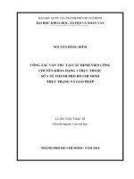 Công tác văn thư tại các bệnh viện công chuyên khoa hạng 1 trực thuộc sở y tế thành phố hồ chí minh  thực trạng và giải pháp     