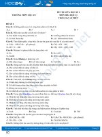 Bộ 5 đề thi giữa HK2 môn Hóa học 11 năm 2021 có đáp án Trường THPT Lộc An