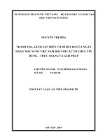 Thanh tra, giám sát trên cơ sở rủi ro của ngân hàng nhà nước việt nam đối với các tổ chức tín dụng   thực trạng và giải pháp TT 