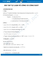 Bài tập tự luận về Công và Công suất môn Vật Lý 10 năm 2021