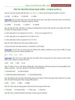 Đề thi thử THPT môn Hóa Học 2021 Thi TN chuyên Phan Ngọc Hiển - Cà Mau (Lần 1) -