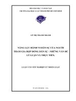 Năng lực hành vi dân sự của người tham gia hợp đồng dân sự   những vấn đề lý luận và thực tiễn 