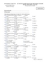 Đề thi tốt nghiệp THPT Quốc Gia môn Tiếng Pháp hệ 3 năm 2008-2009 mã đề 854