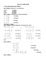 §¸p ¸n vµ bióu ®ióm §¸p ¸n vµ bióu ®ióm i tr¾c nghiöm kh¸ch quan 4 ®ióm bµi 12 §ióm §iòn dêu x vµo « thých hîp a§óng 05 ®ióm bsai 05 ®ióm c§óng 05 ®ióm d sai 05 ®ióm bµi 2 2 ®