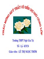 slide 1 tröôøng thpt ngoâ gia töï toå ly ù ktcn giaùo vieân leâ thò ngoïc thôm kióm tra bµi cò c©u 1 §iòu nµo sau ®©y lµ sai khi nãi vò lùc t¸c dông vµ ph¶n lùc a lùc vµ ph¶n lùc lu«n xuêt hiön vµ m