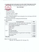 Cấu trúc đề thi vào 10 môn Sinh học năm 2020 - 2021 sở Thái Nguyên | Đề thi vào lớp 10, Sinh học - Ôn Luyện
