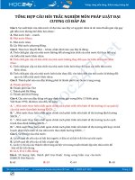 Tổng hợp câu hỏi trắc nghiệm môn Pháp luật đại cương có đáp án