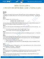 Bài tập nâng cao Chuyên đề Góc môn Toán 6 năm 2020