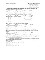 Đề thi học kì 1 môn Toán lớp 3 năm 2017-2018 – Trường Tiểu học Vĩnh Ninh