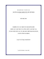 Nghiên cứu các nhân tố ảnh hưởng đến động lực làm việc của công chức làm việc tại ủy ban nhân dân các xã, thị trấn trên địa bàn huyện vụ bản, tỉnh nam định 