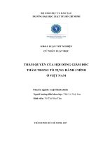 Thẩm quyền của hội đồng giám đốc thẩm trong tố tụng hành chính ở việt nam 