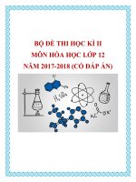 Bộ đề thi học kì 2 môn Hóa học lớp 12 năm 2017-2018 có đáp án